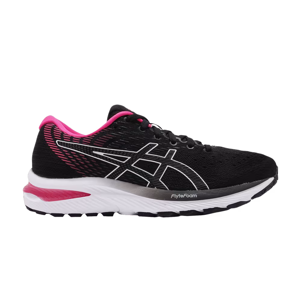 Asics Women's Gel Cumulus 22 D Wide Black Pink Glo
