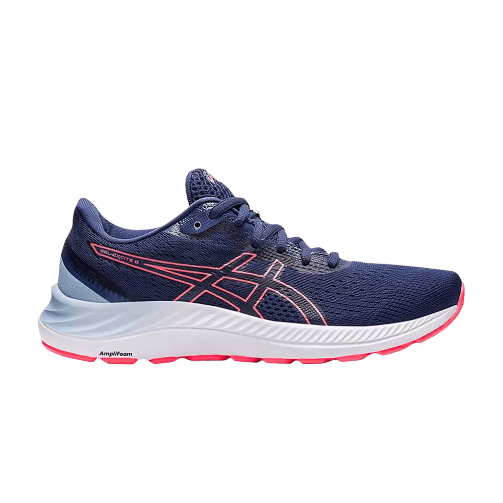 Asics Women's Gel Excite 8 Wide Thunder Blue Blazing Coral