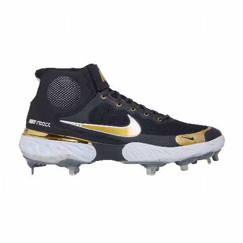 Nike Alpha Huarache Elite 3 Mid 'Black Metallic Gold'