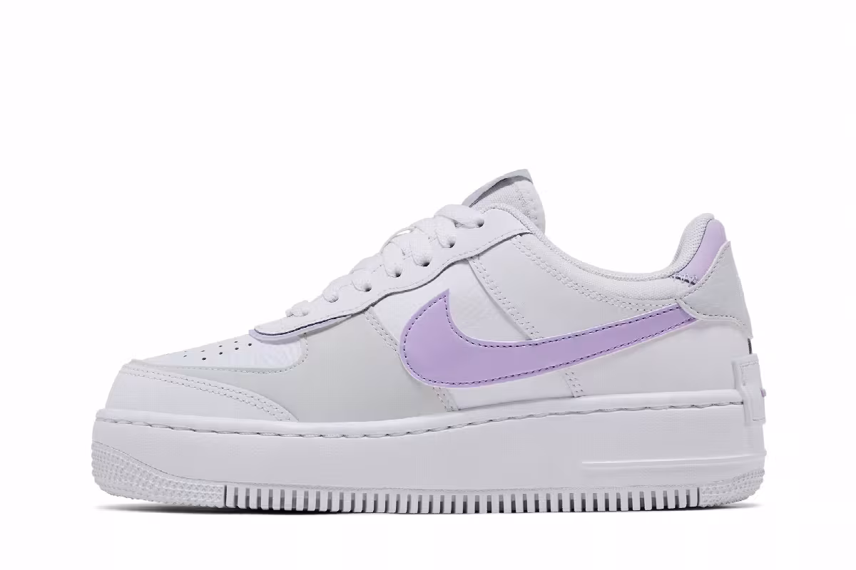 Nike Women's Air Force 1 Shadow White Lilac Bloom, view 4