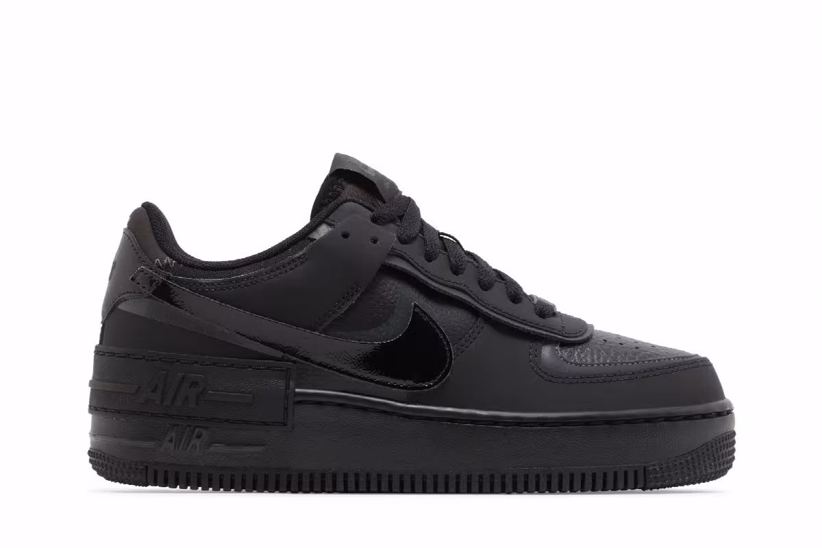 Nike Women's Air Force 1 Shadow Triple Black, view 2