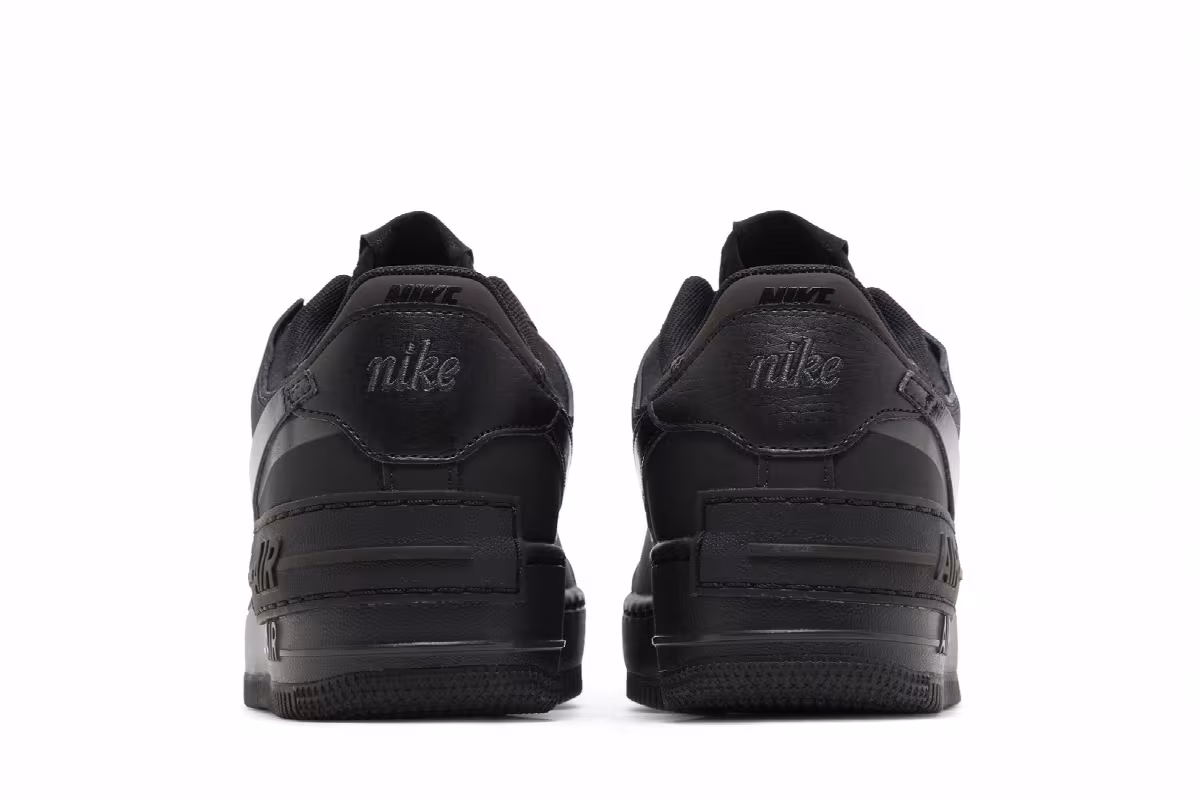 Nike Women's Air Force 1 Shadow Triple Black, view 7