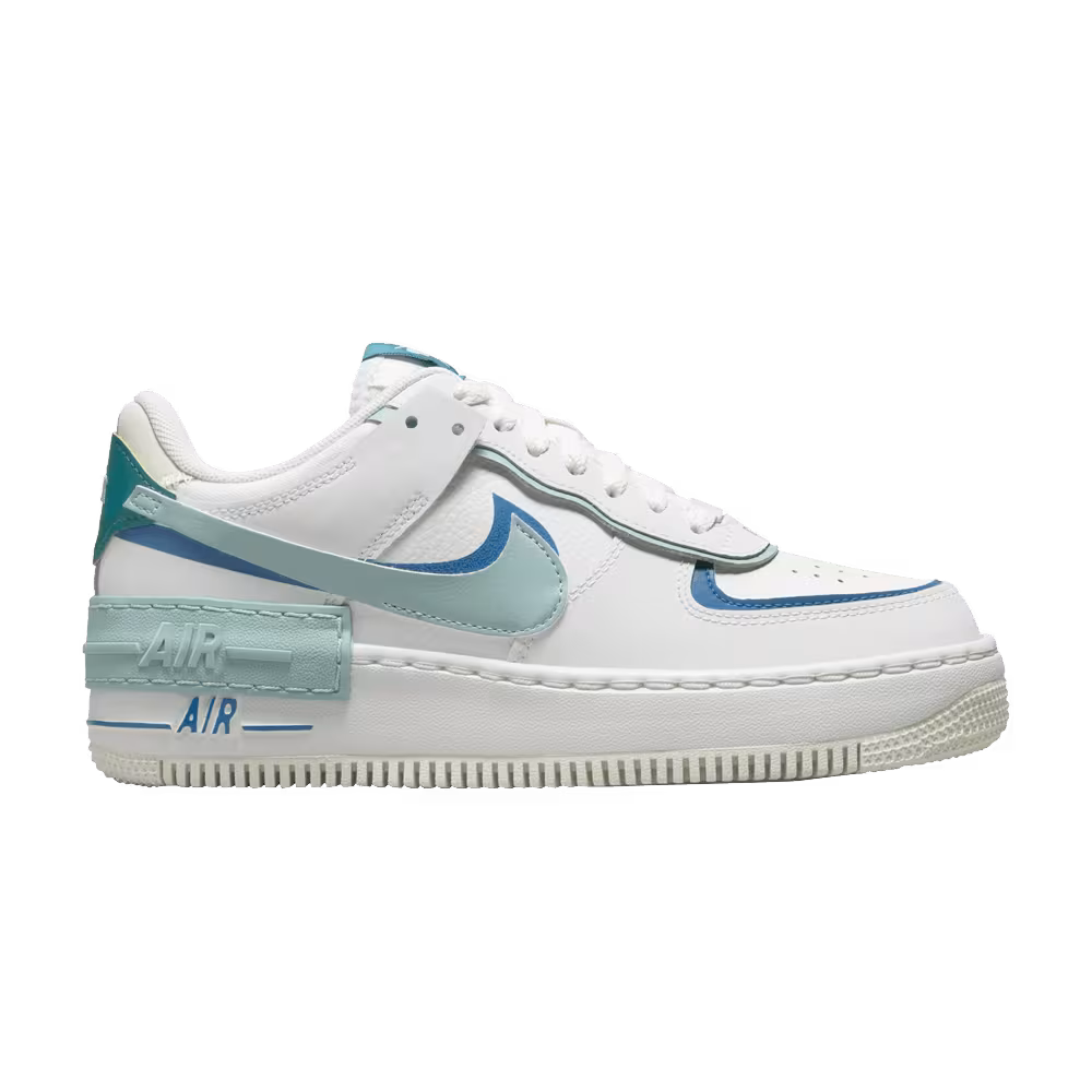 Nike Women's Air Force 1 Shadow White Industrial Blue Teal