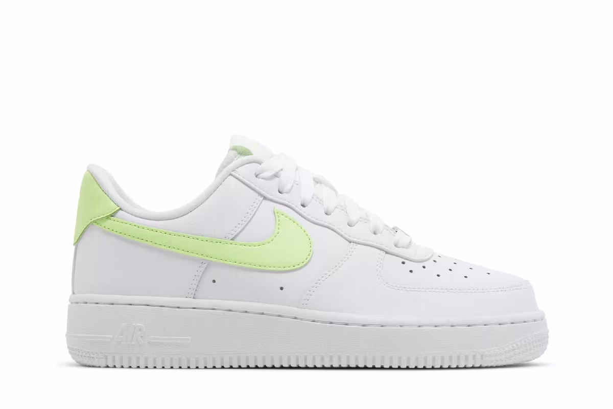 Nike Women's Air Force 1 White Lime Green, view 2