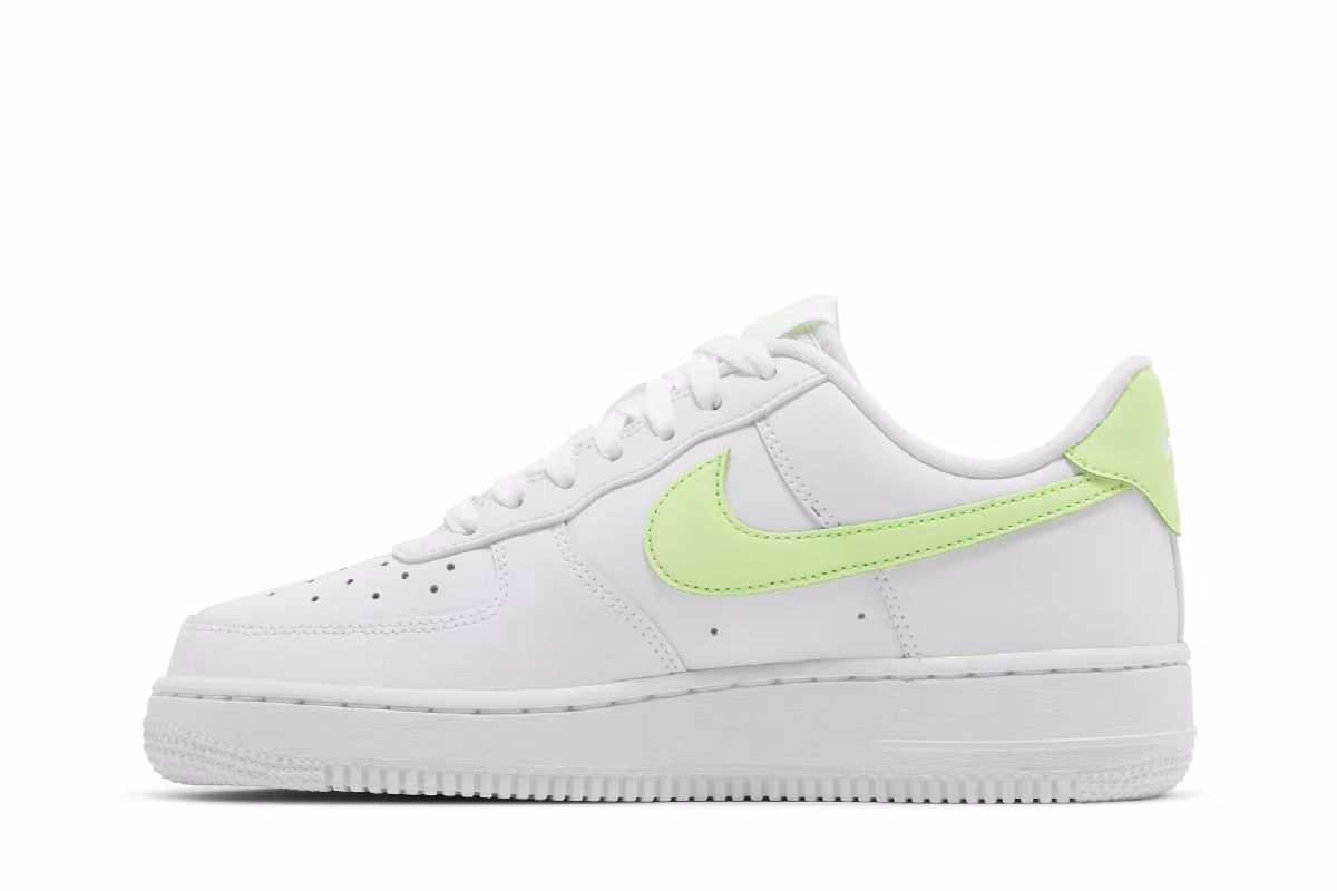 Nike Women's Air Force 1 White Lime Green, view 4
