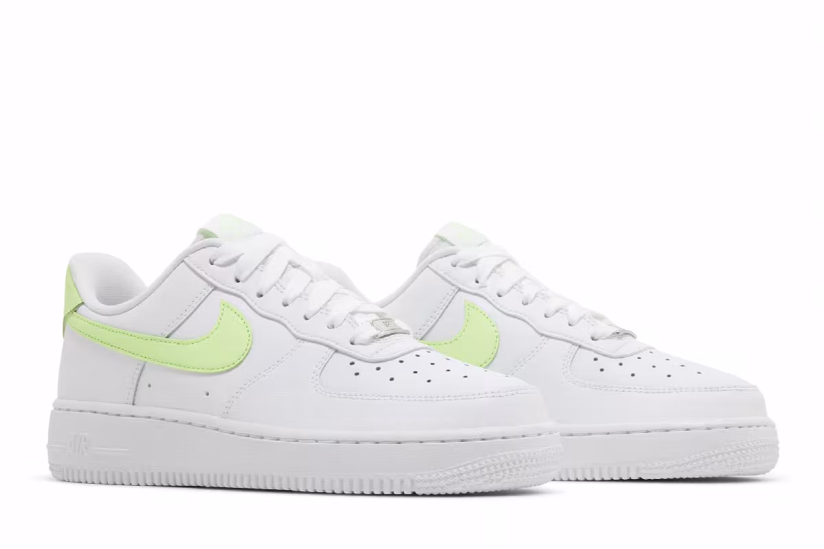 Nike Women's Air Force 1 White Lime Green, view 9
