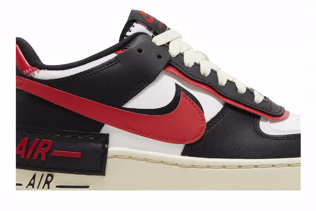 Nike Women's Air Force 1 Shadow Black University Red, view 3