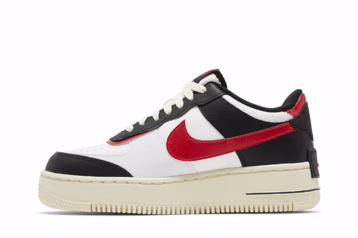Nike Women's Air Force 1 Shadow Black University Red, view 4