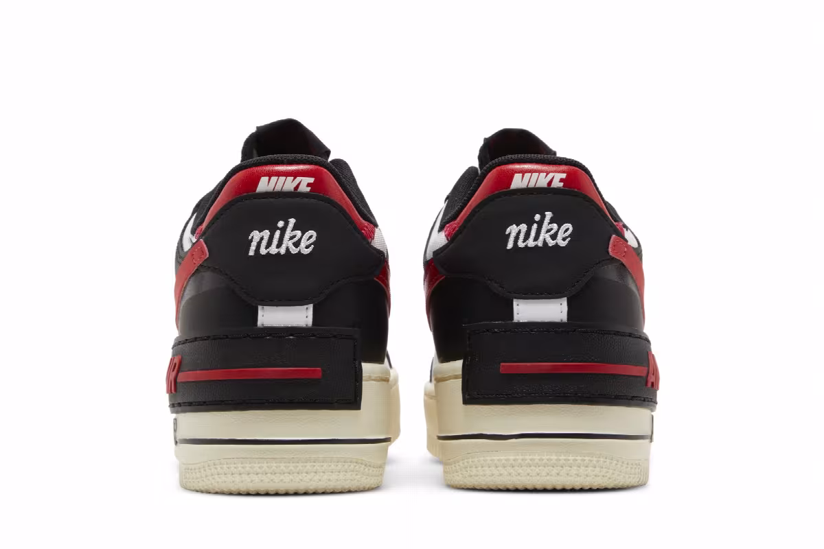 Nike Women's Air Force 1 Shadow Black University Red, view 7