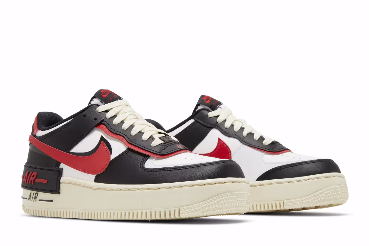 Nike Women's Air Force 1 Shadow Black University Red, view 9