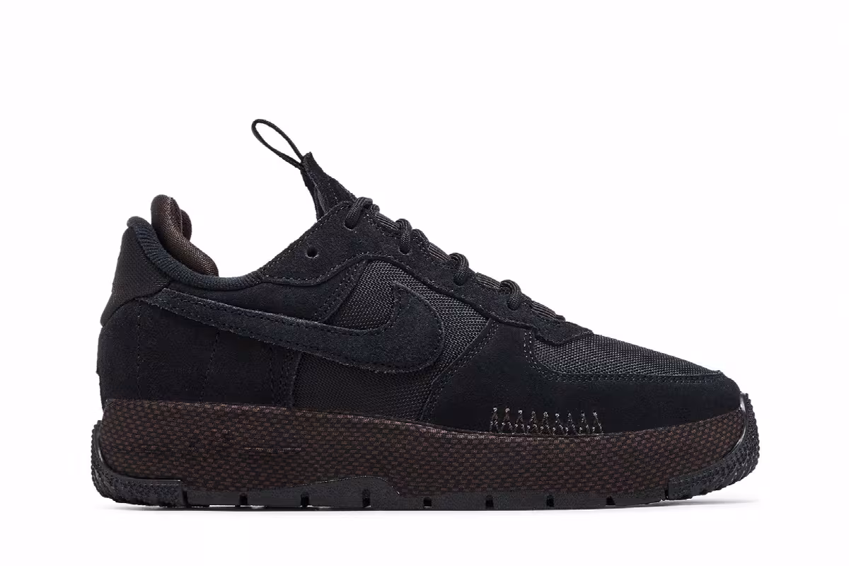Nike Women's Air Force 1 Wild Black Velvet Brown, view 2