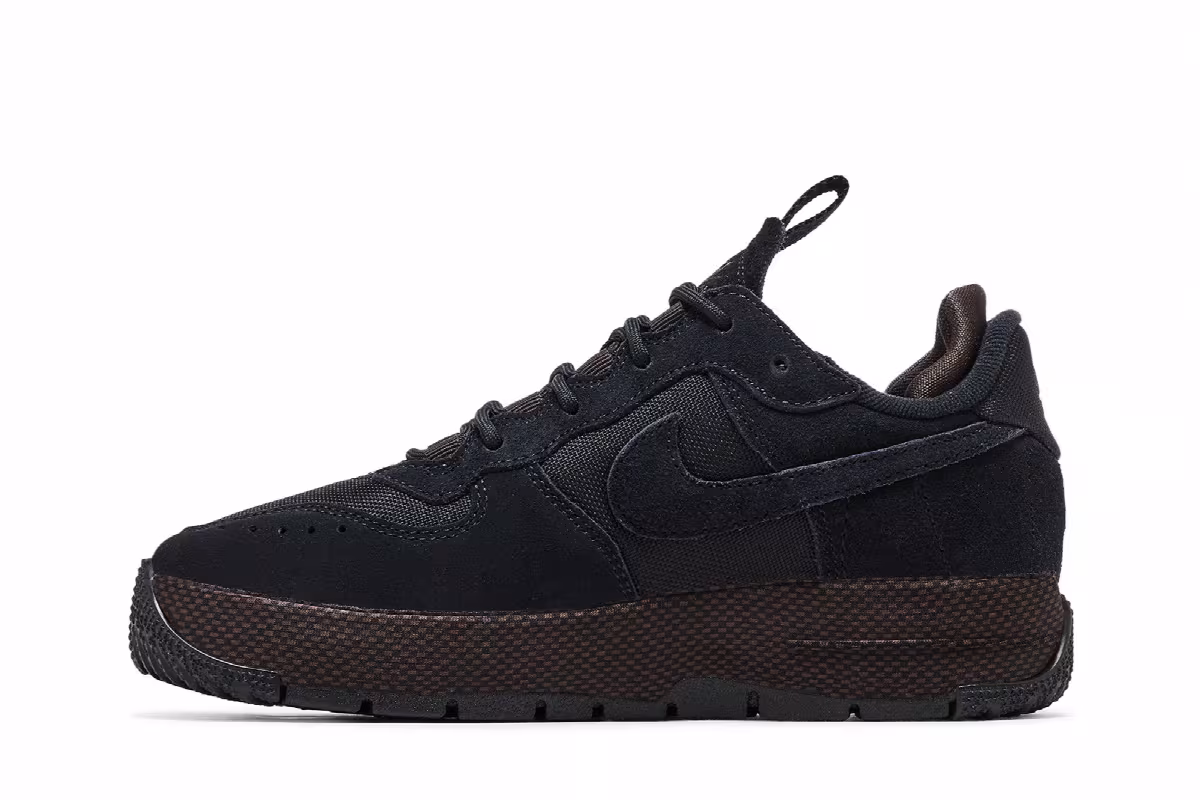 Nike Women's Air Force 1 Wild Black Velvet Brown, view 4