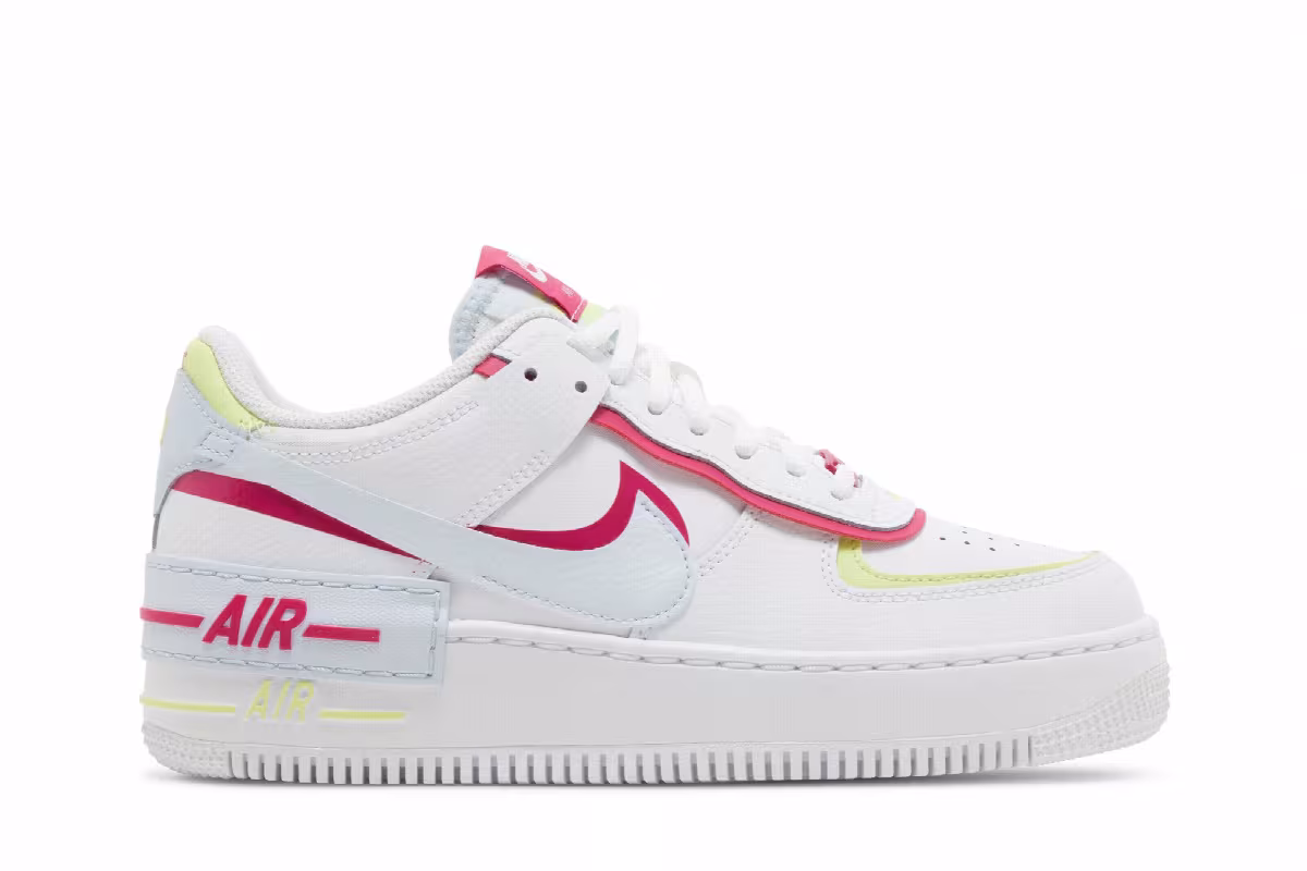 Nike Women's Air Force 1 Shadow White Blue Tint Fireberry, view 2