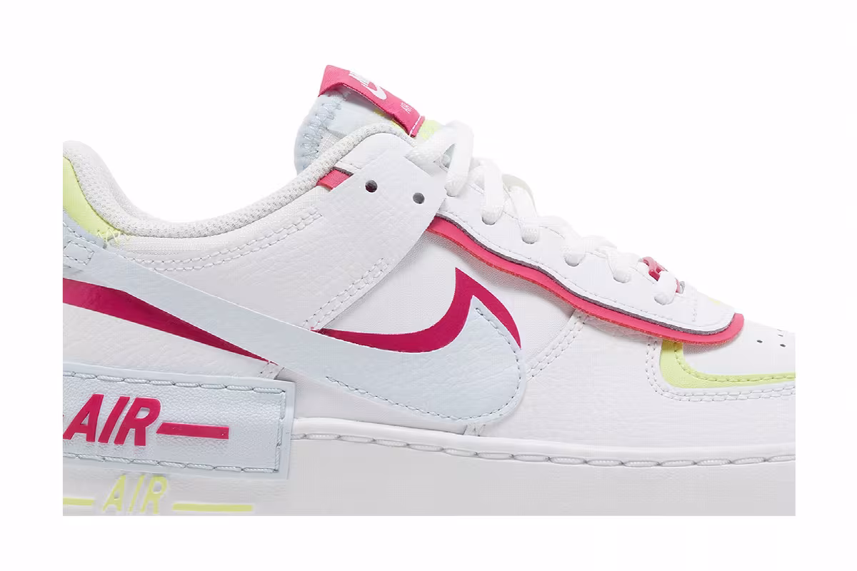 Nike Women's Air Force 1 Shadow White Blue Tint Fireberry, view 3