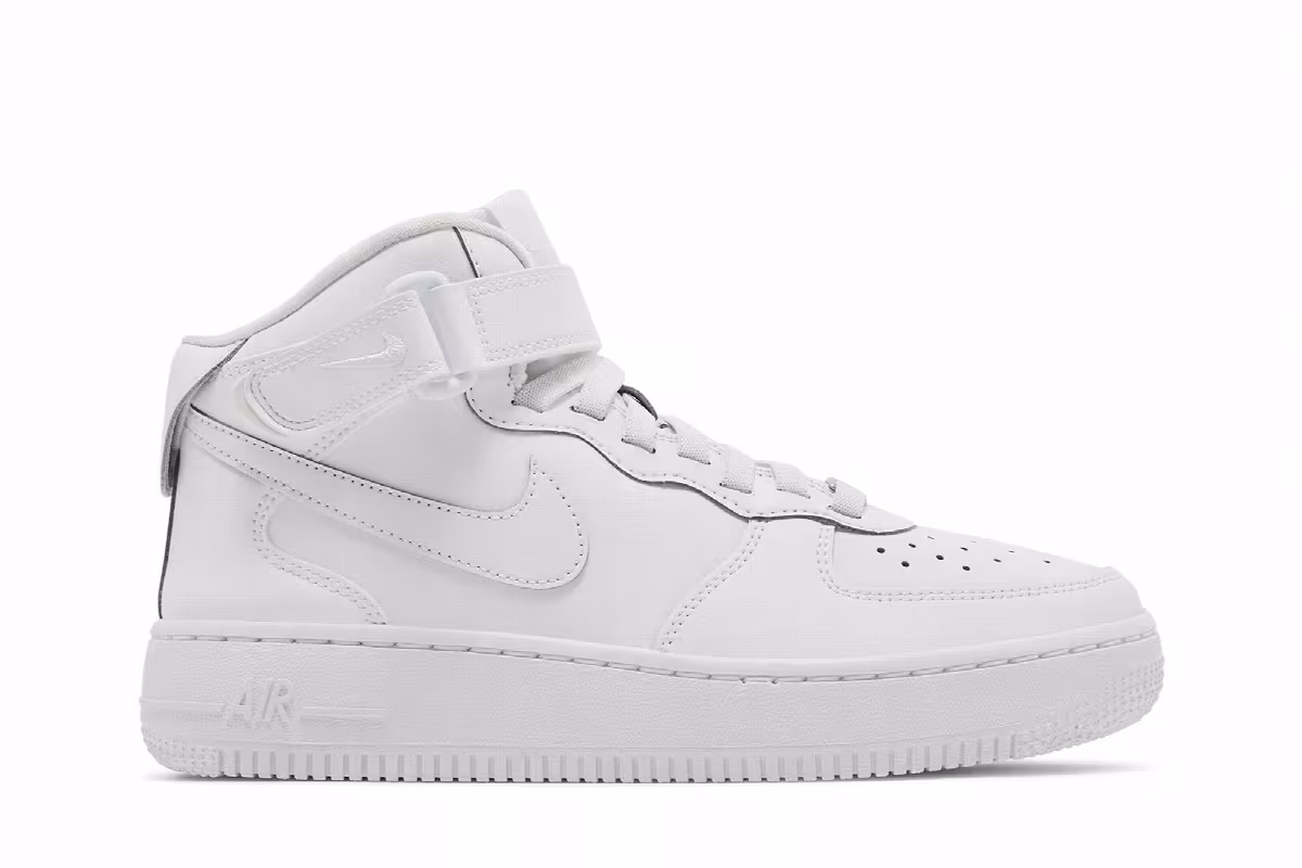 Nike Air Force 1 Mid EasyOn SE GS Triple White, view 2