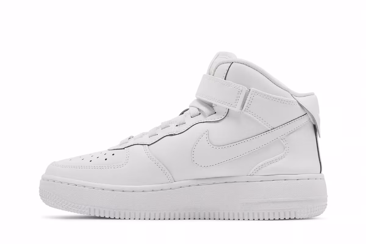 Nike Air Force 1 Mid EasyOn SE GS Triple White, view 4