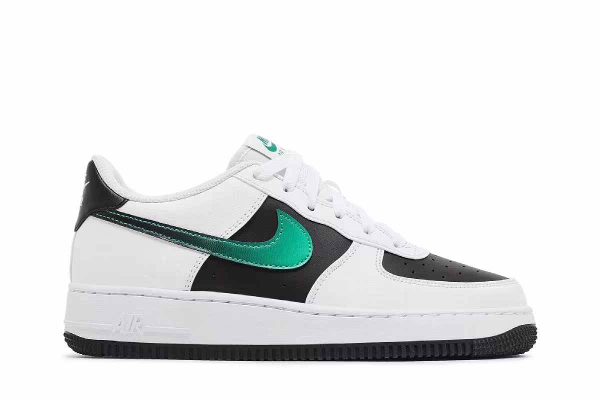Nike Air Force 1 LV8 2 GS White Black Malachite, view 2