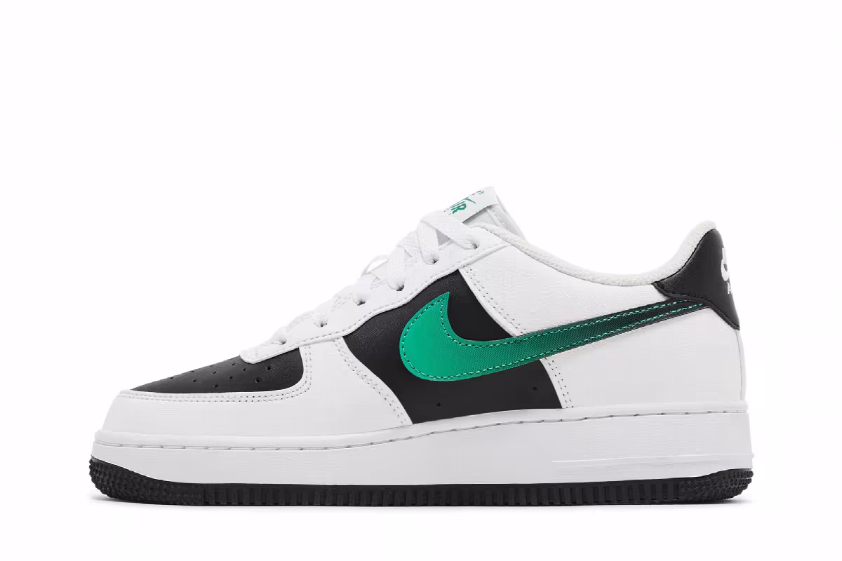 Nike Air Force 1 LV8 2 GS White Black Malachite, view 4