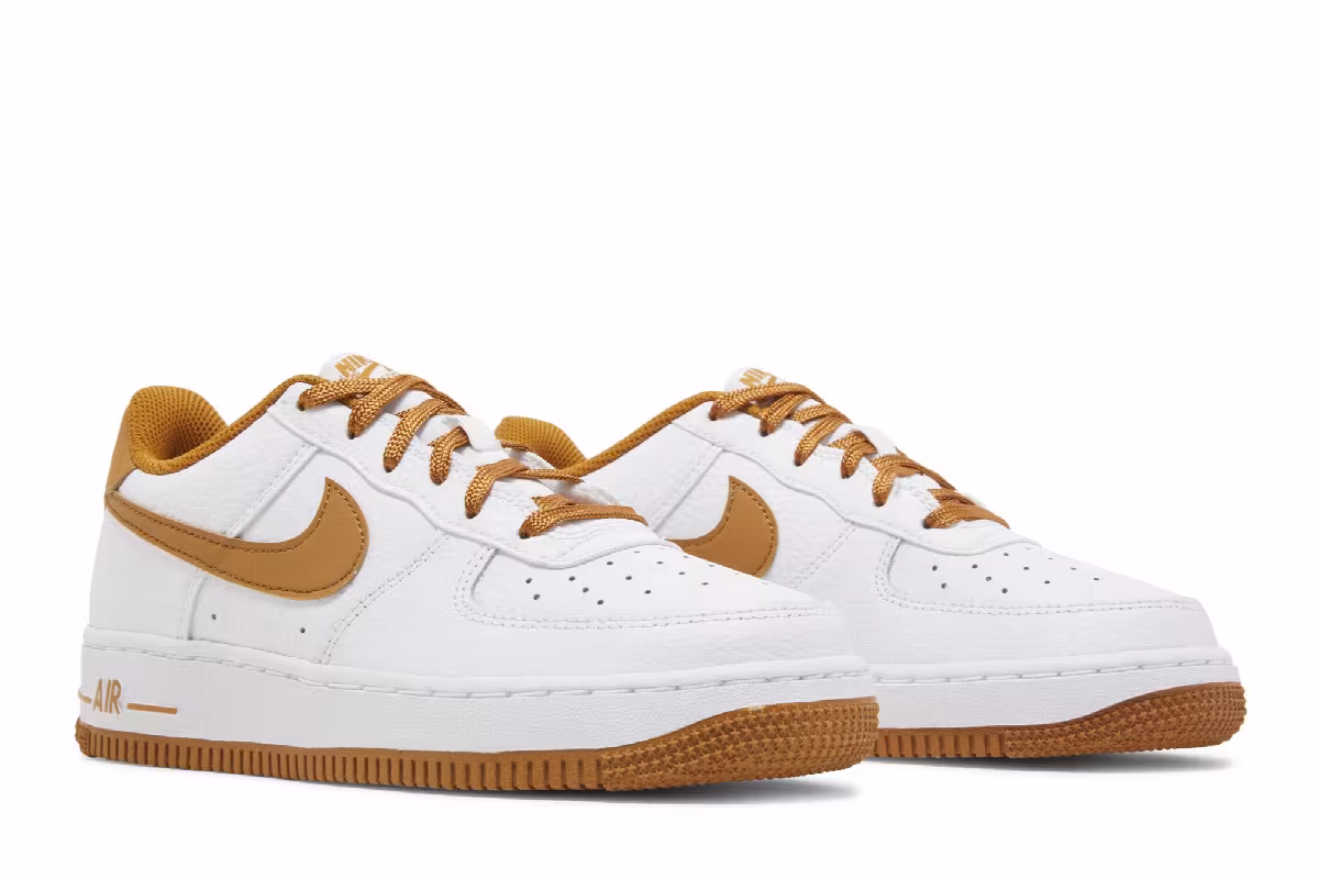 Nike Air Force 1 GS White Desert Ochre, view 9