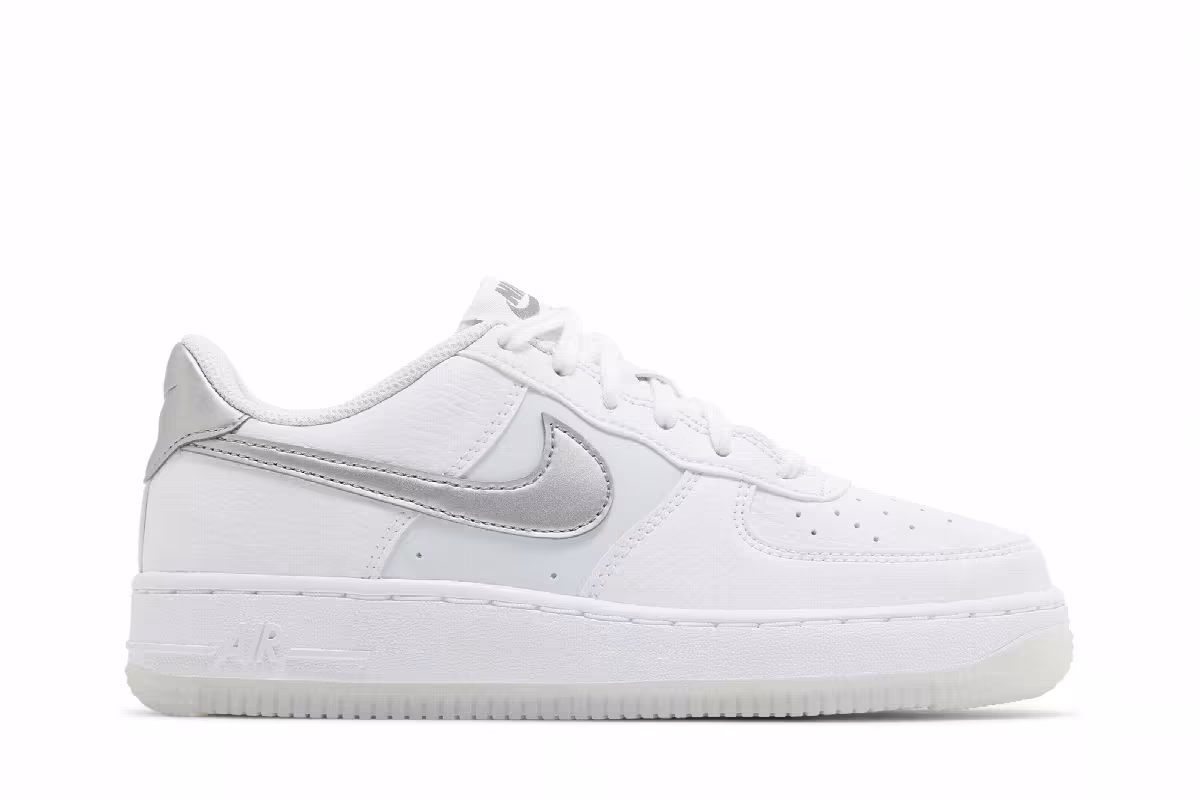 Nike Air Force 1 GS White Football Grey, view 2