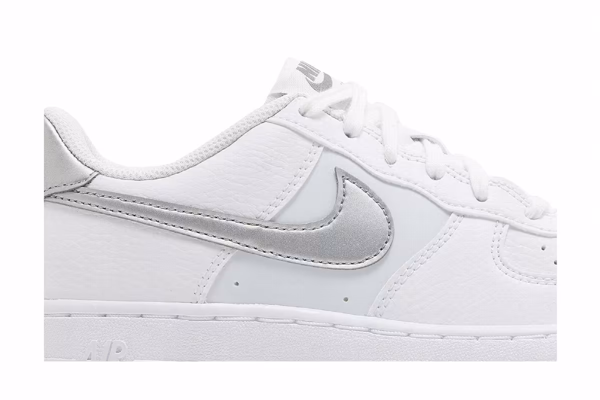 Nike Air Force 1 GS White Football Grey, view 3