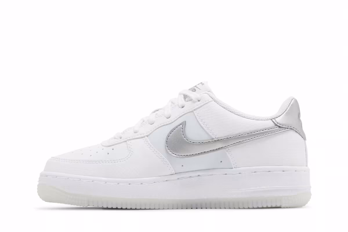 Nike Air Force 1 GS White Football Grey, view 4