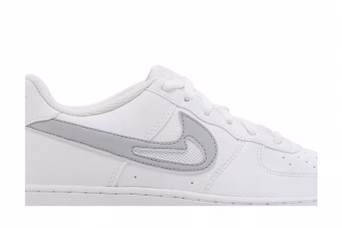 Nike Air Force 1 GS Cut Out Swoosh - White Photon Dust, view 3