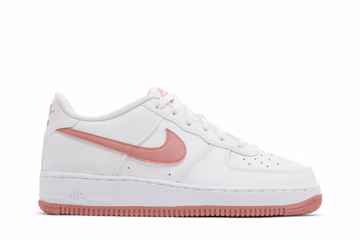 Nike Air Force 1 GS White Red Stardust, view 2