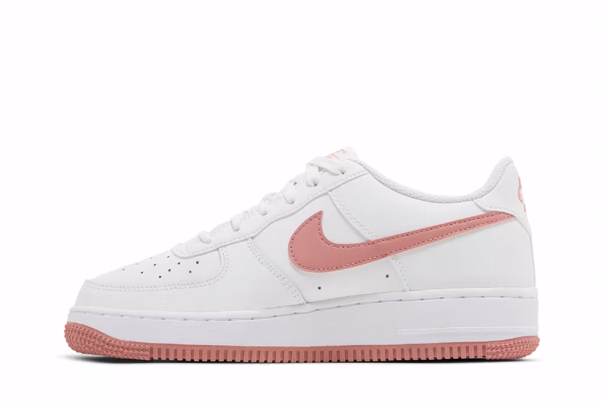 Nike Air Force 1 GS White Red Stardust, view 4