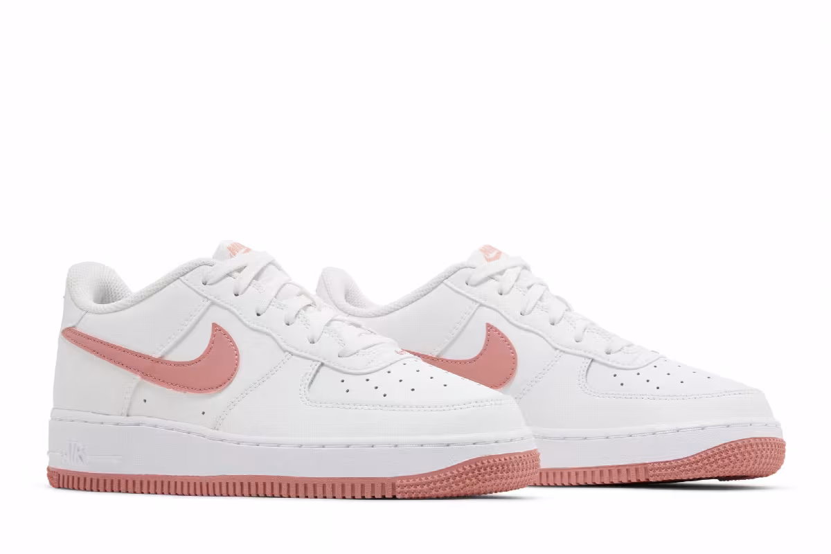 Nike Air Force 1 GS White Red Stardust, view 9