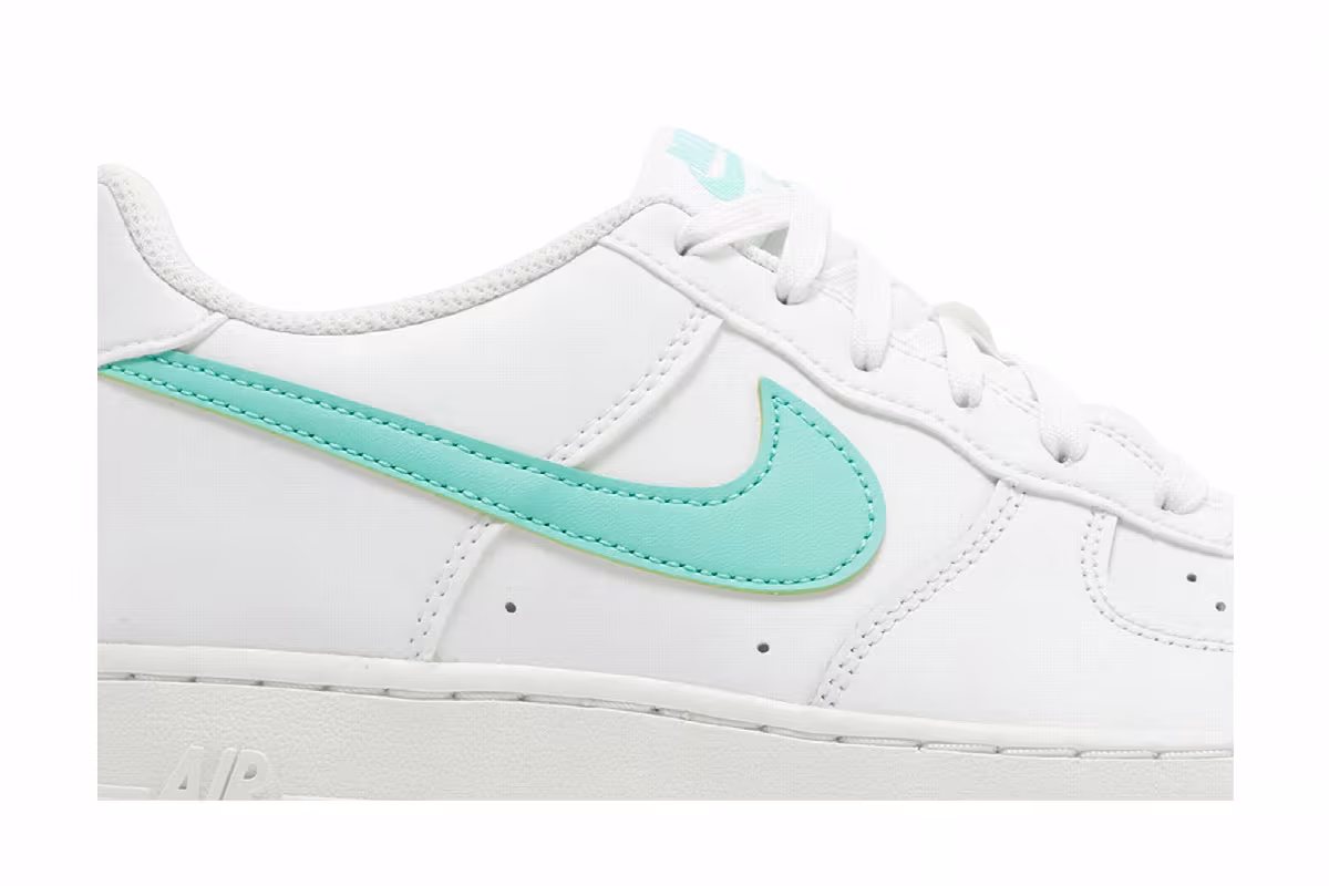 Nike Air Force 1 GS White Emerald Rise, view 3