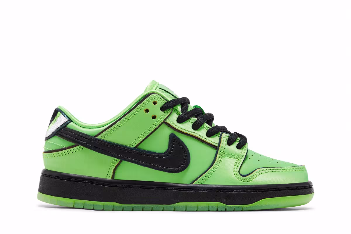 The Powerpuff Girls x Nike Dunk Low Pro SB QS PS Buttercup, view 2
