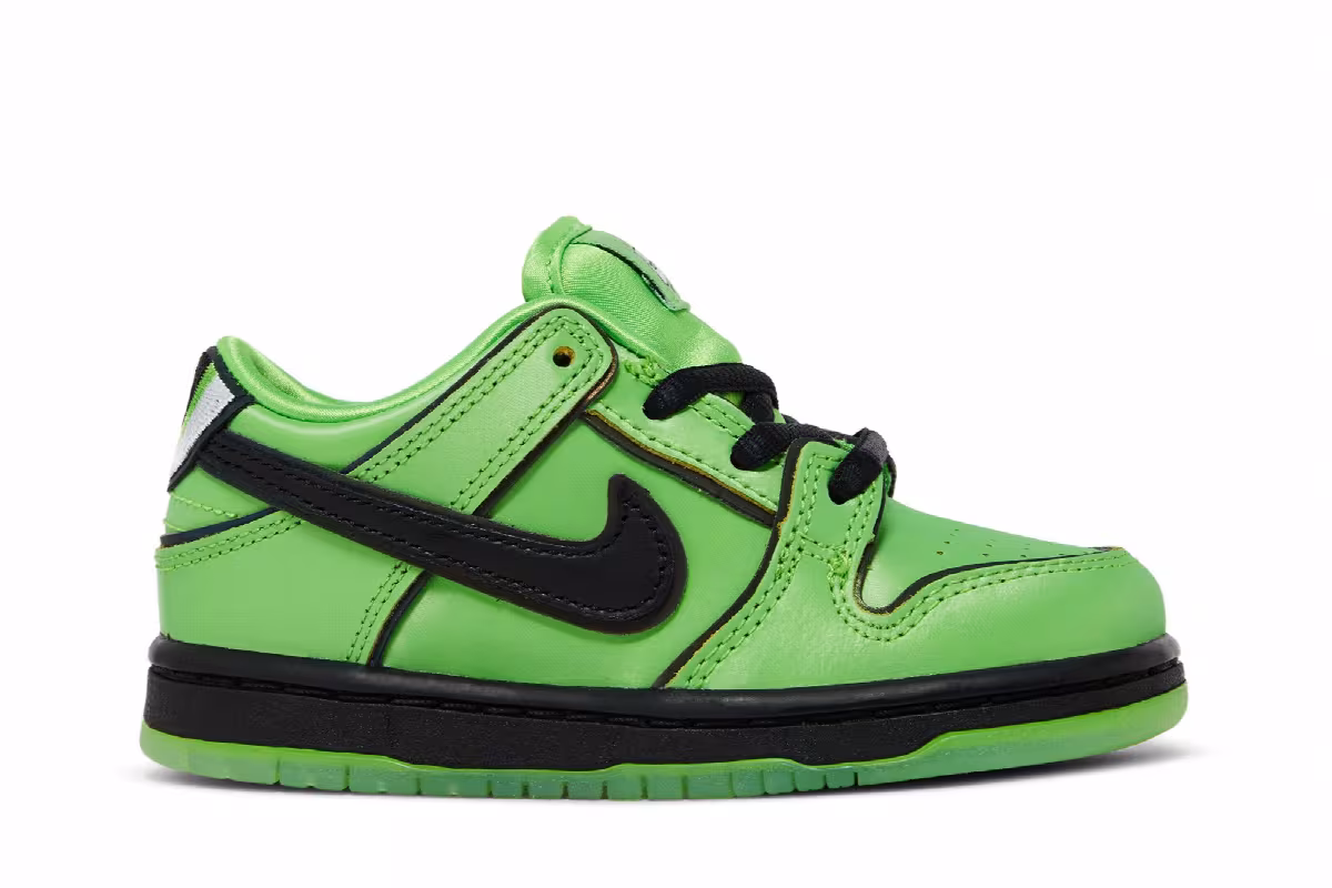 The Powerpuff Girls x Nike Dunk Low Pro SB QS TD Buttercup, view 2