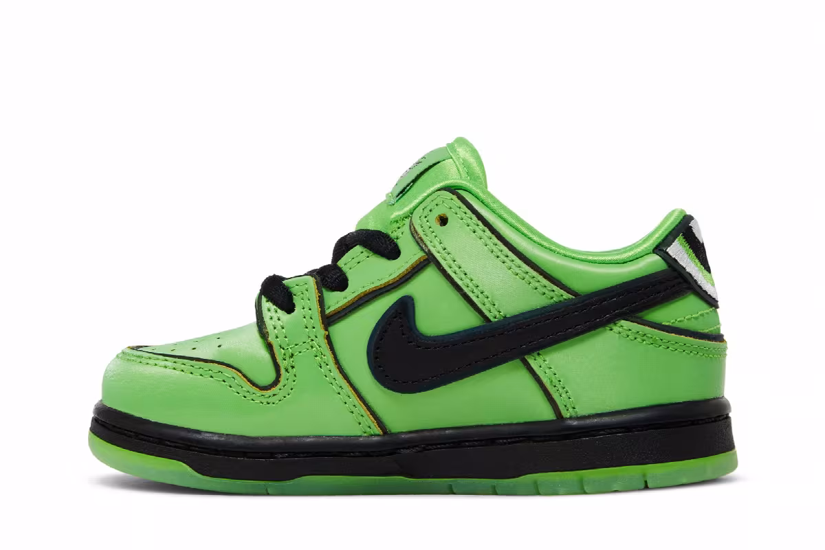 The Powerpuff Girls x Nike Dunk Low Pro SB QS TD Buttercup, view 4