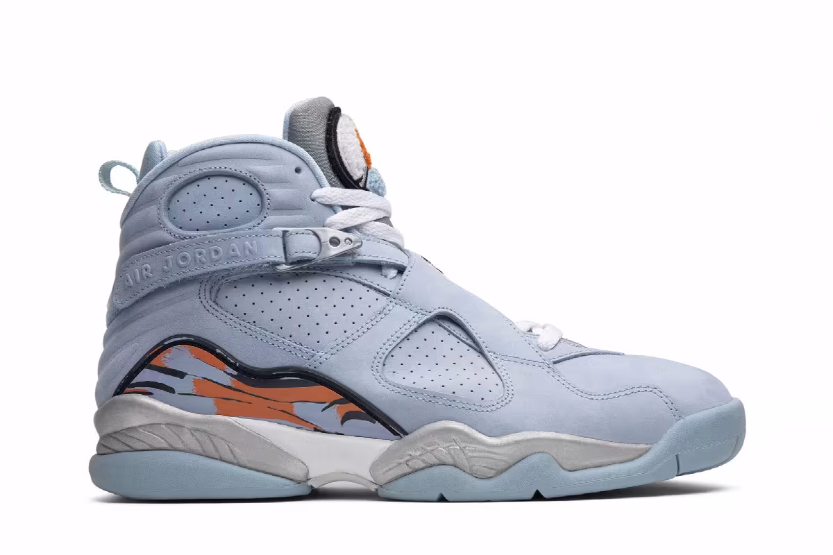 Women's Air Jordan 8 Ice Blue, view 2