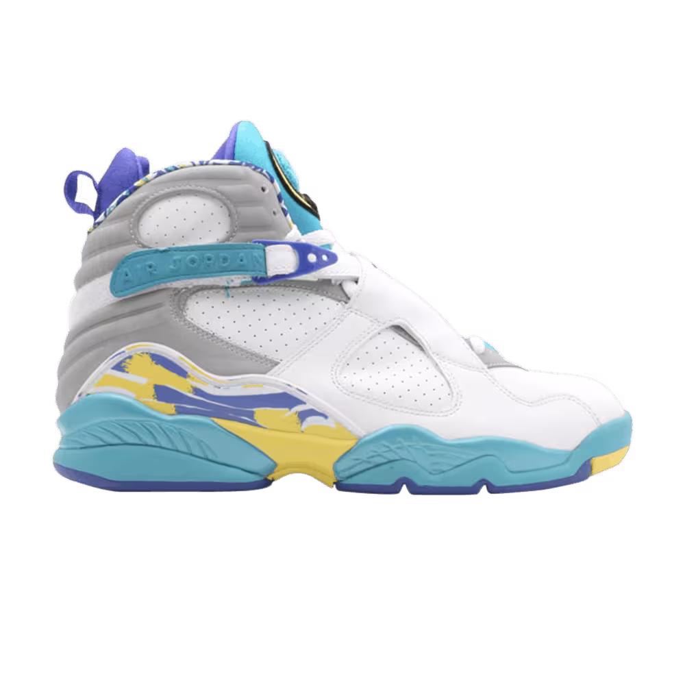 Women's Air Jordan 8 White Aqua
