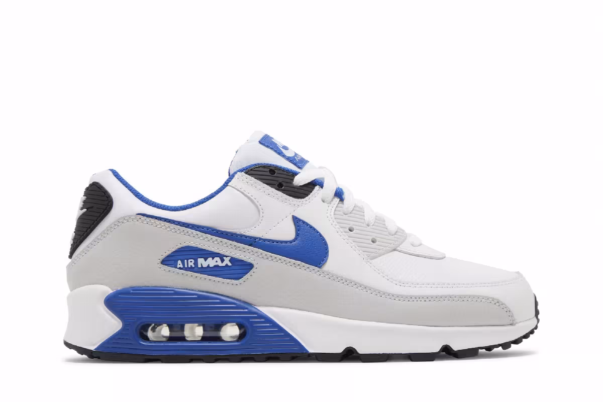 Nike Air Max 90 Leather White Game Royal, view 2