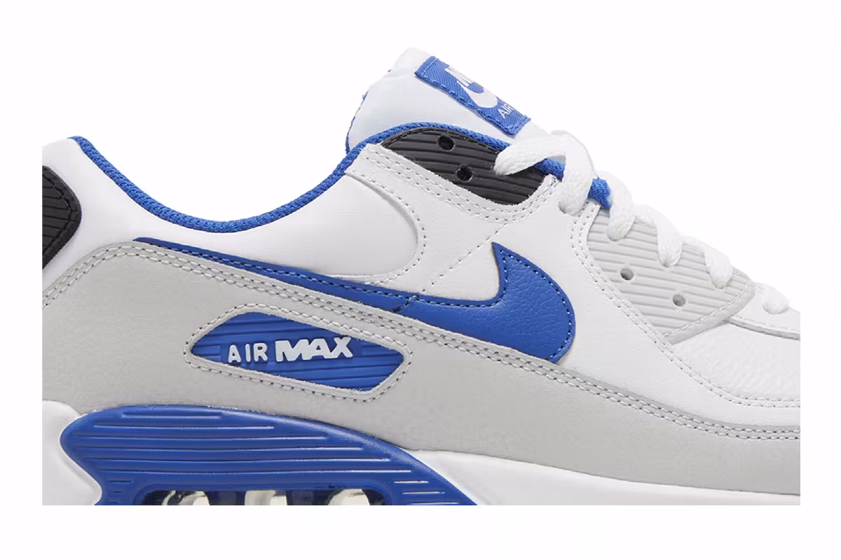 Nike Air Max 90 Leather White Game Royal, view 3