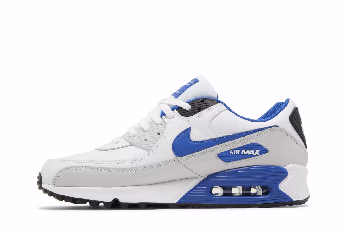 Nike Air Max 90 Leather White Game Royal, view 4