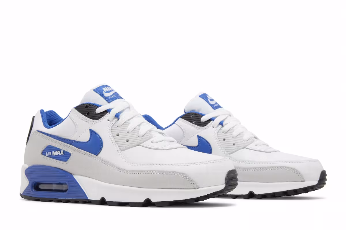 Nike Air Max 90 Leather White Game Royal, view 9