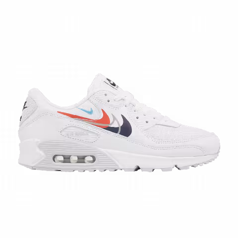 Nike Air Max 90 'Multi Swoosh - White Bright Crimson'