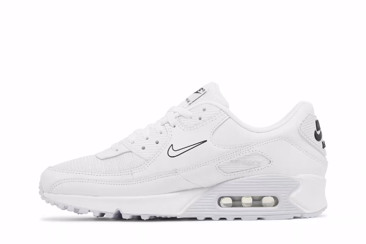 Nike Air Max 90 Multi Swoosh - White Bright Crimson, view 4