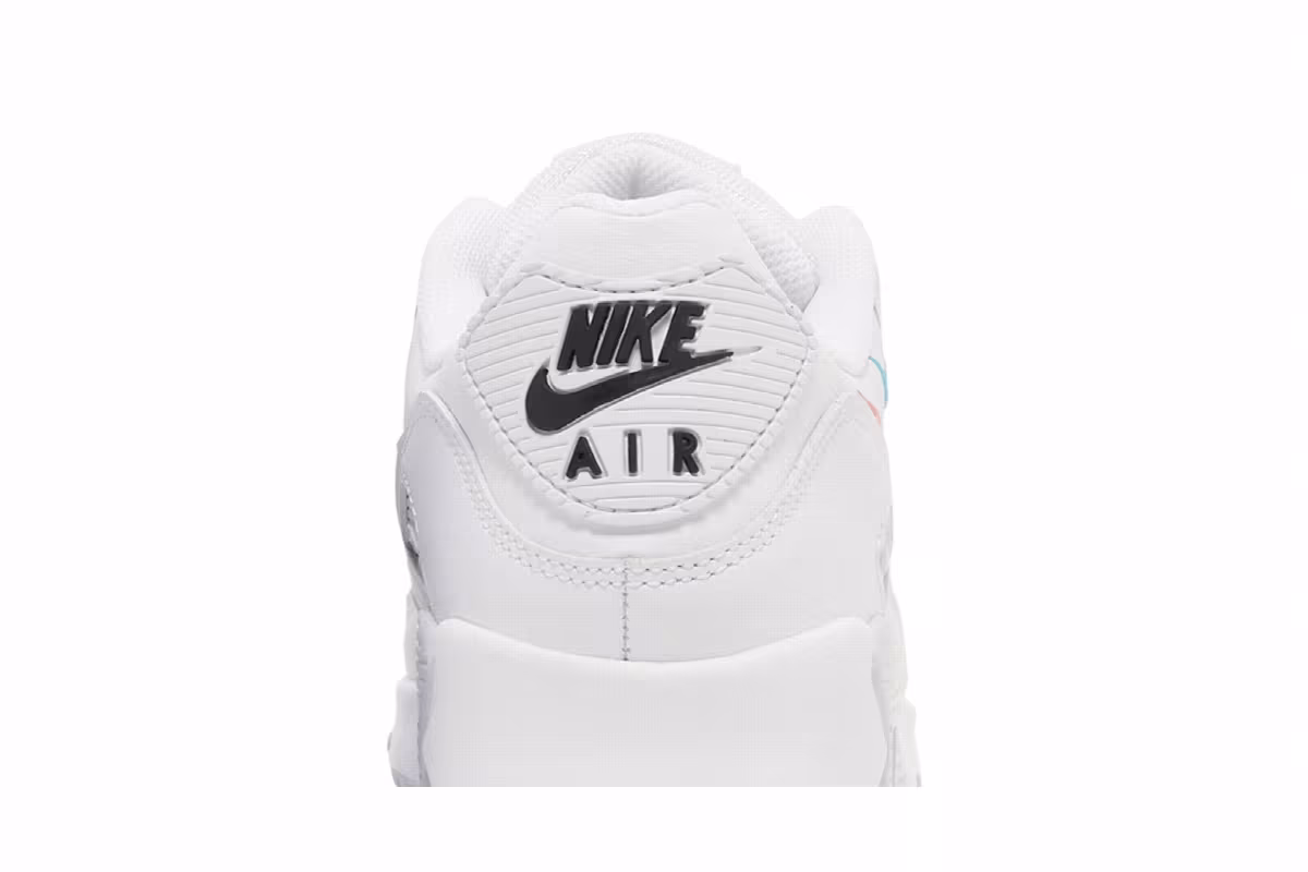 Nike Air Max 90 Multi Swoosh - White Bright Crimson, view 8
