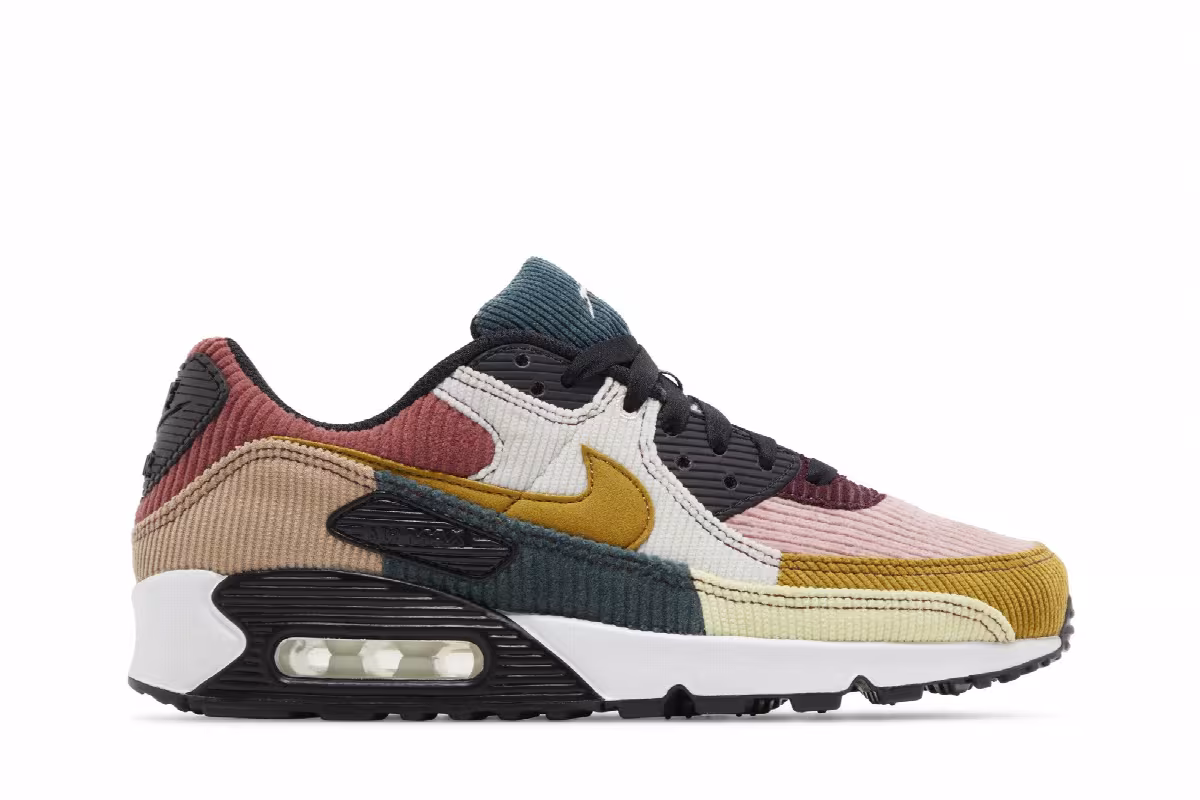 Nike Women's Air Max 90 Multi-Color Corduroy, view 2