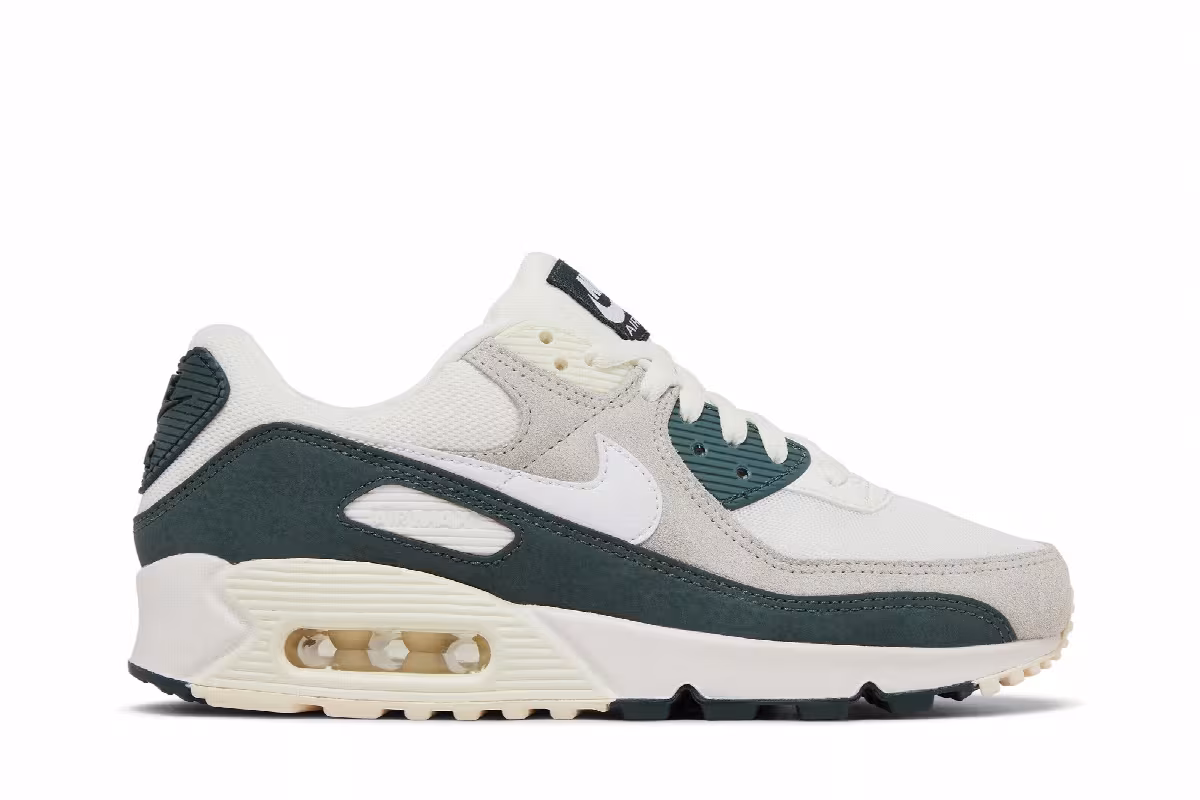 Nike Women's Air Max 90 Sail Vintage Green, view 2