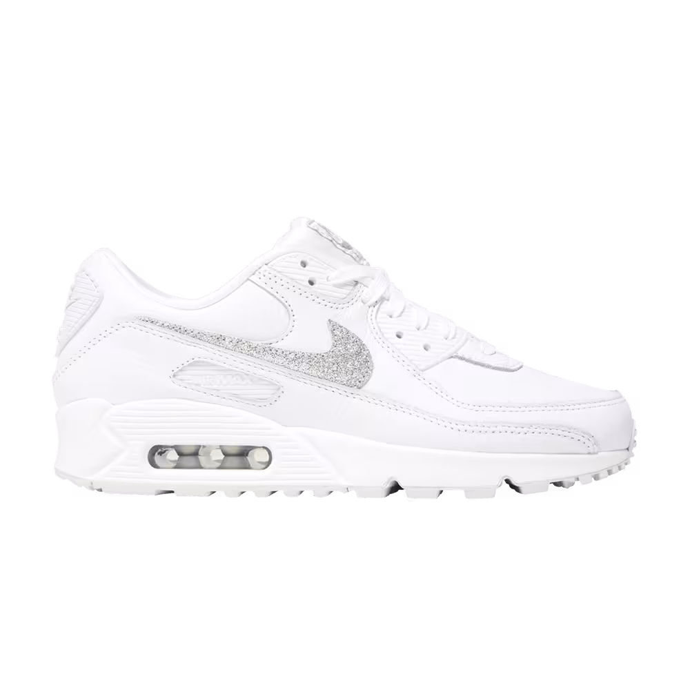 Nike Women's Air Max 90 SE Silver Glitter Swoosh