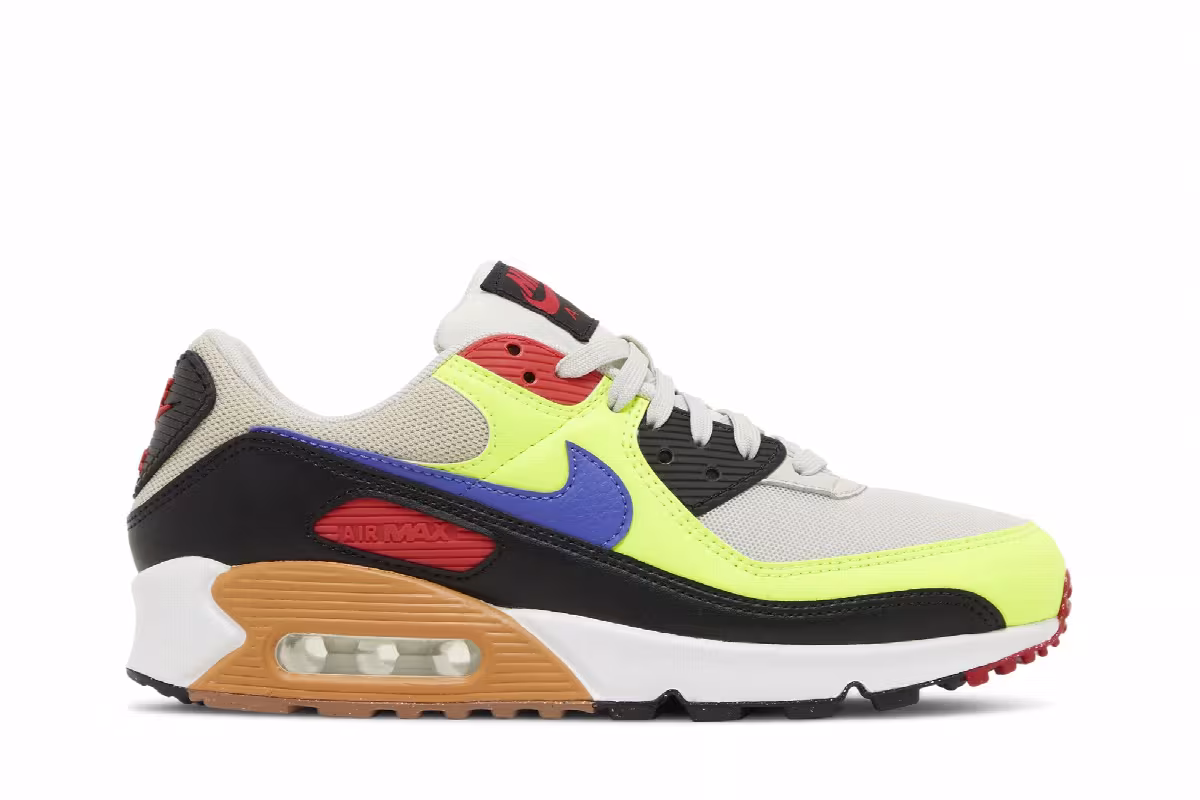 Nike Women's Air Max 90 Volt Light Bone Ultramarine, view 2