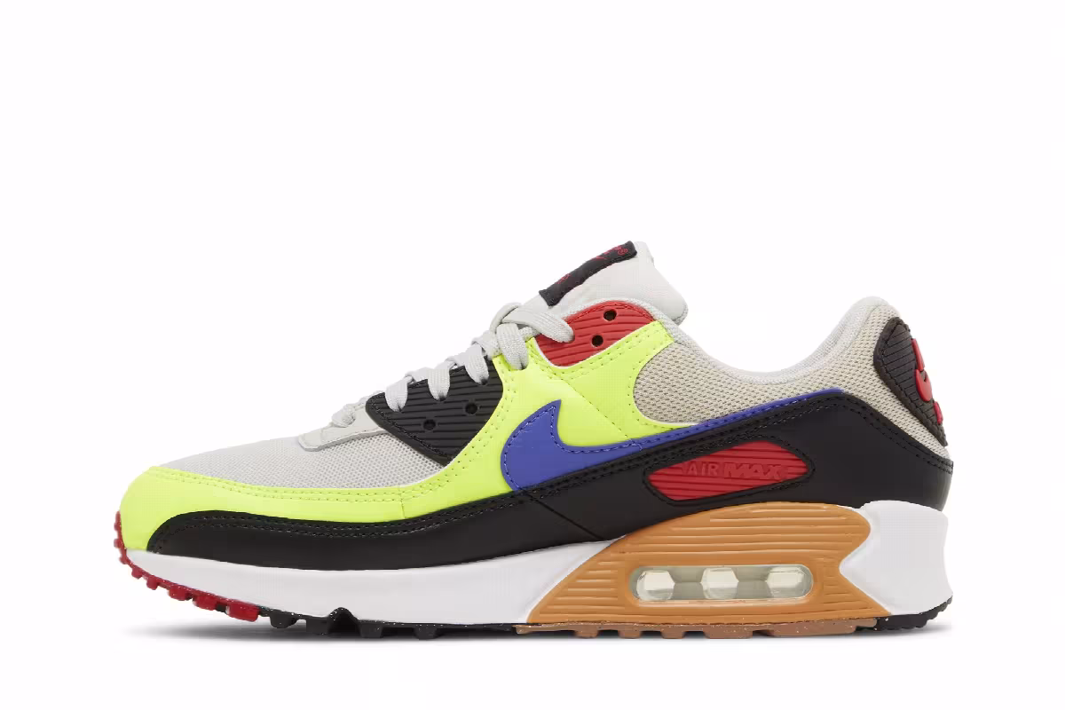 Nike Women's Air Max 90 Volt Light Bone Ultramarine, view 4