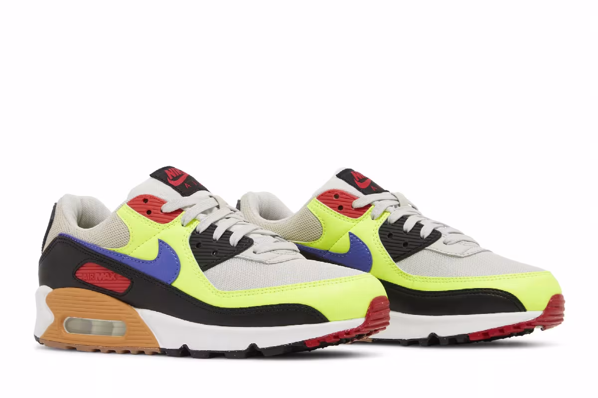 Nike Women's Air Max 90 Volt Light Bone Ultramarine, view 9