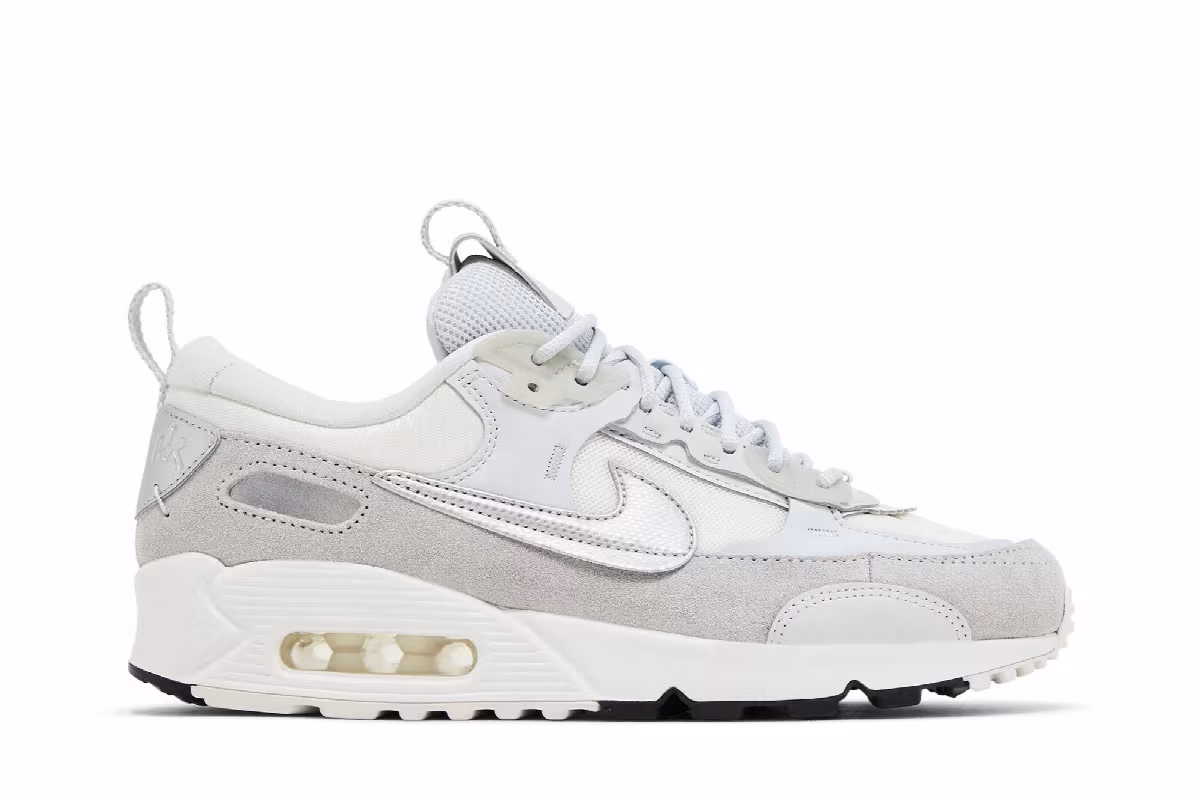 Nike Women's Air Max 90 Futura Pure Platinum Metallic Silver, view 2
